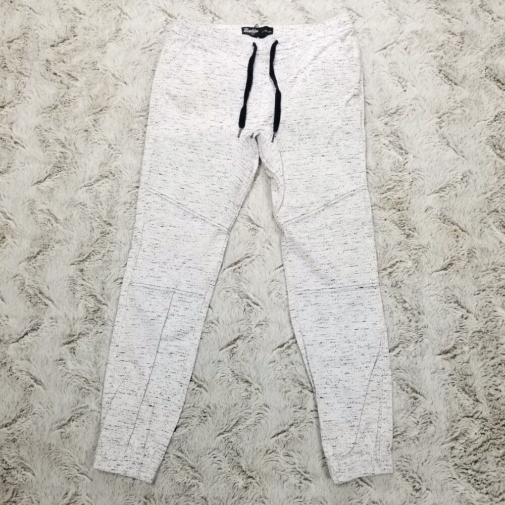 Brooklyns Joggers Pants Mens M White The Joggers Flat Front Straight Tapered